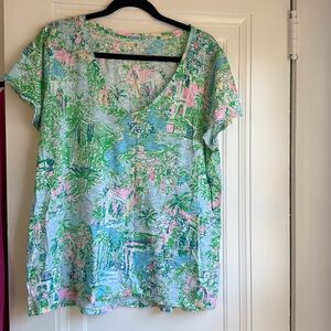 Lilly Pulitzer Etta v-neck top size XXL